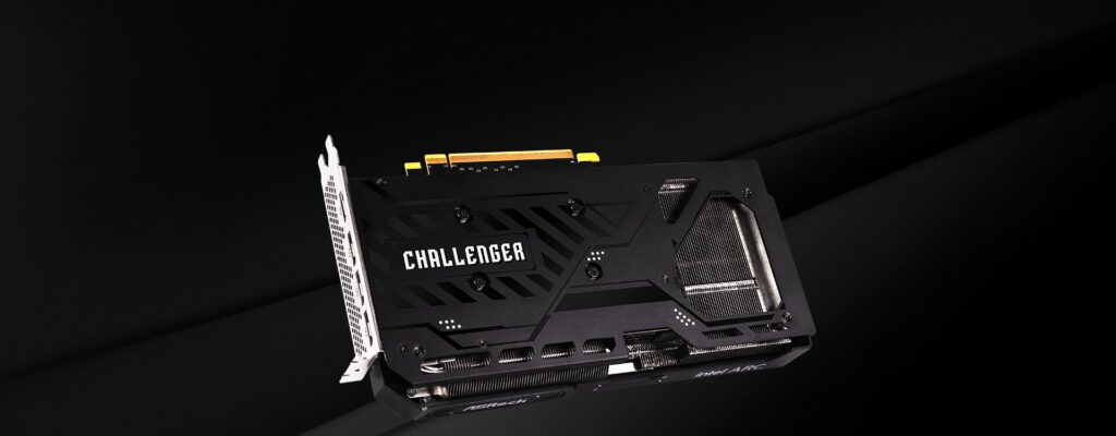 ASRock Intel Arc B580 Challenger metal backplate and cooling design