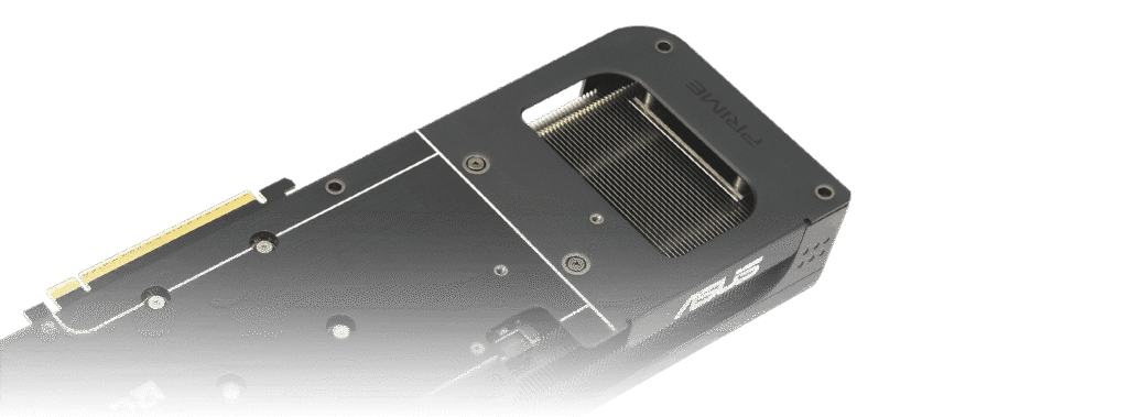 ASUS Prime Radeon RX 9060 XT 16GB vented backplate cooling design