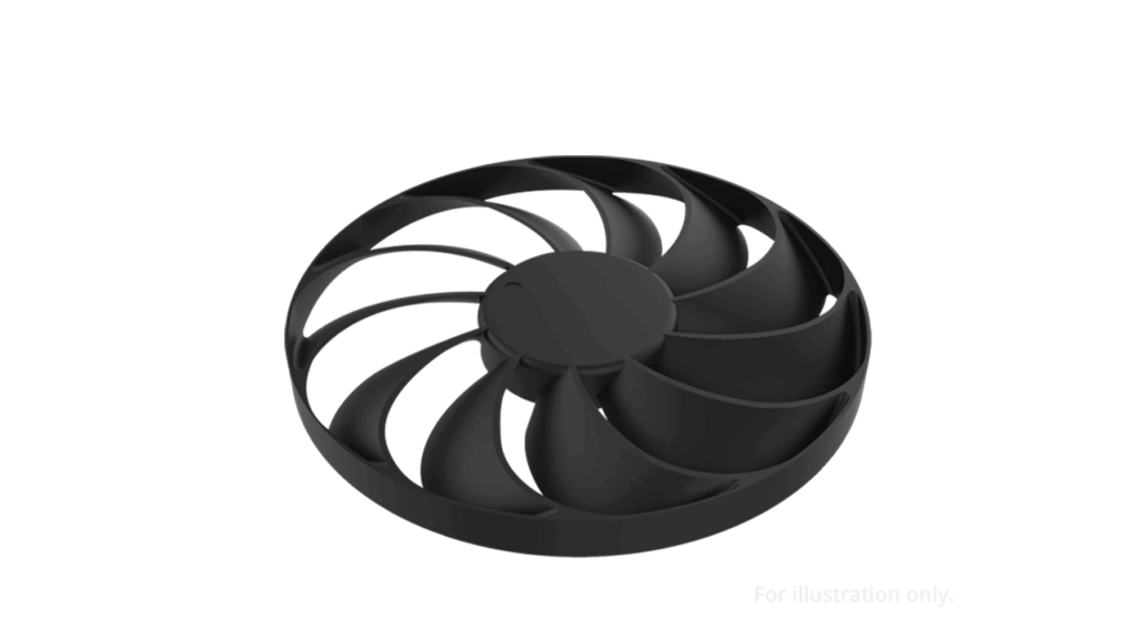 ASUS illustration of the Prime Radeon RX 9070 EVO fan and 0dB cooling technology