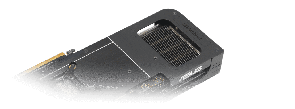 ASUS Prime Radeon RX 9070 EVO vented backplate cooling design