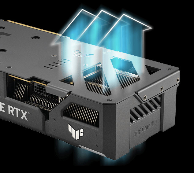 ASUS TUF Gaming GeForce RTX 5060 Ti 8GB airflow through the vented exoskeleton