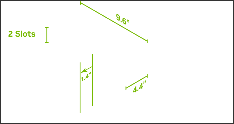 NVIDIA diagram showing the case-clearance dimensions for a GeForce RTX 4070 Super Founders Edition