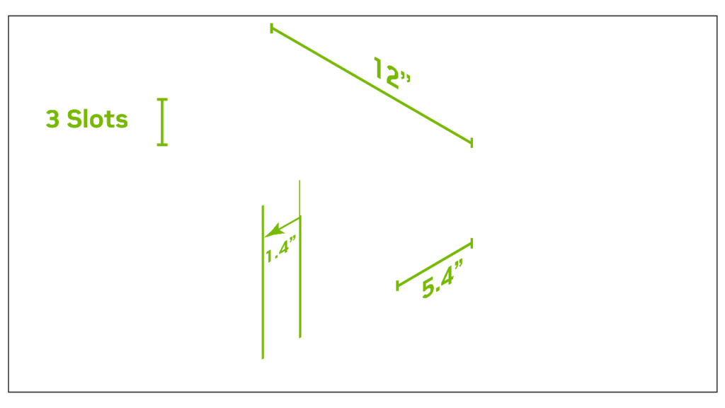 NVIDIA diagram showing the case-clearance dimensions required for a GeForce RTX 4090 Founders Edition
